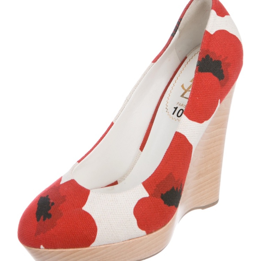 Yves Saint Laurent Floral Wedges. US 10